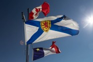 Flags; Canada, Nova Scotia & Acadia